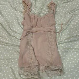 Lace milkmaid tie back top